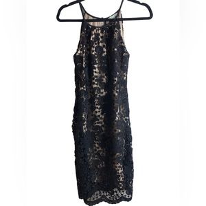 NEW Jade Melody Tam Black And Cream Lace High Neck Dress Size Small